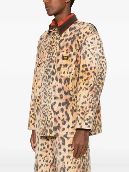 Geacă R13 de catifea cord cu imagine cu model leopard