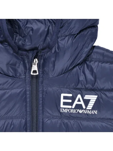 Geacă cu puf copii Emporio Armani Ea7 albastru