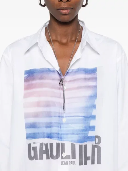 Cămașă Jean Paul Gaultier cu imagine alb