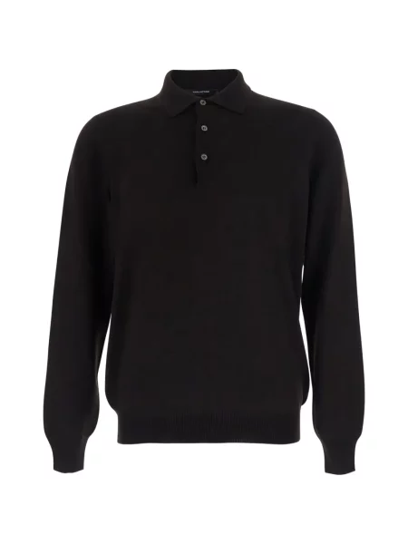 Gulerat lung tricou polo Tagliatore maro