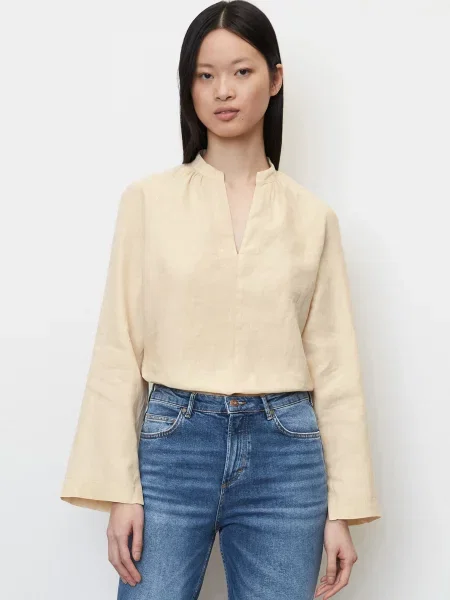 Marc O’Polo Блуза з довгим рукавом без підкладки бежевий