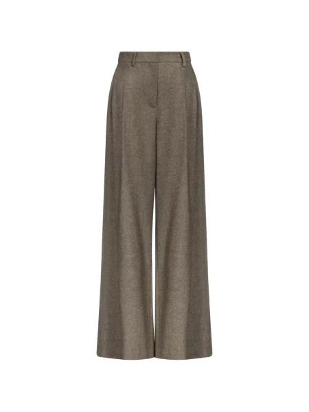 Pantaloni Twp cu model herringbone maro