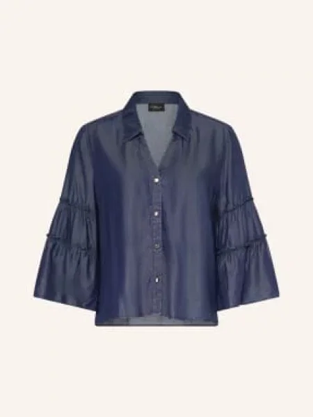 S.Oliver Black Label Bluzka W Stylu Dżinsowym Z Rękawami blau czarna