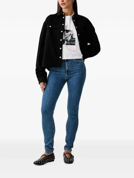Skinny jeansy skinny Karl Lagerfeld Jeans z logo niebieskie