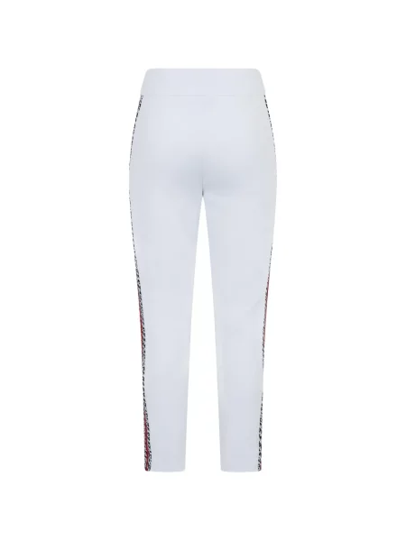Pantaloni Moorer cu dungi alergare alb