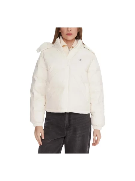 Pikowana kurtka jeansowa Calvin Klein biała