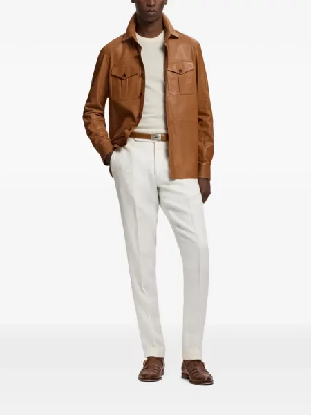 Geanta de piele Ralph Lauren Purple Label violet