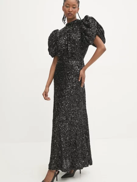 ワンピース ROTATE SS23 Rotate Dresses Black (RT2318 19-4004) Rotate Black Lace Maxi Train Dress Black | Contemporary