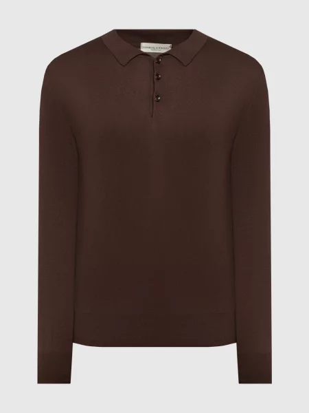 Поло з шовком і кашеміром Cashmere&whiskey коричневе