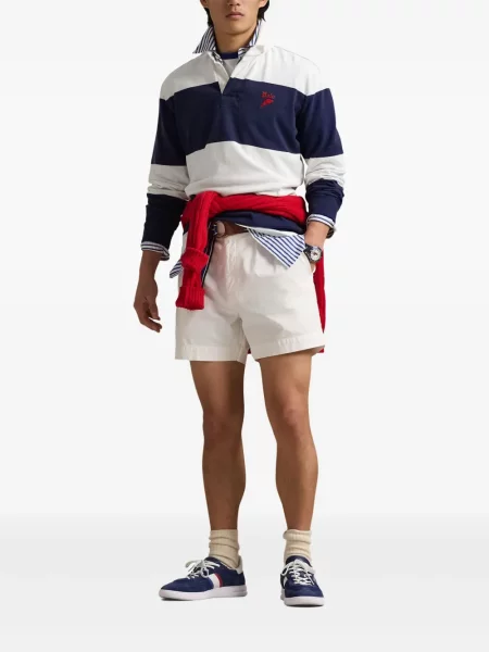 Pletene sportske kratke hlače Polo Ralph Lauren s printom bijela