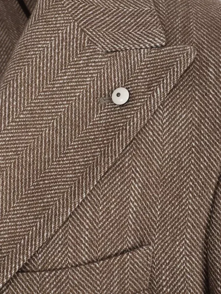 Geacă L.b.m. cu model herringbone cu rever maro