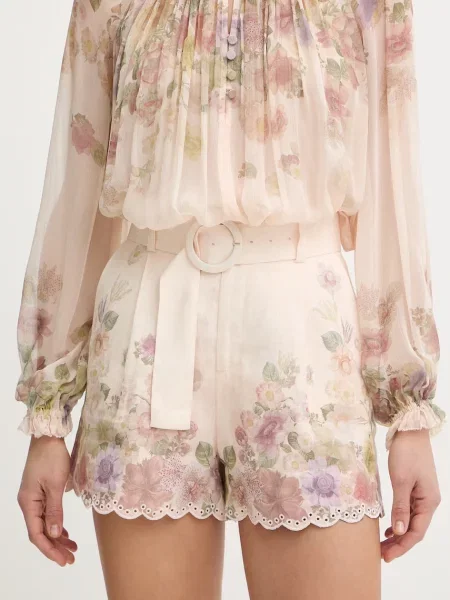 Twinset pantaloni scurți pentru femei din in bej