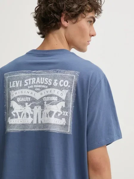 Levi's t-shirt z nadrukiem niebieski