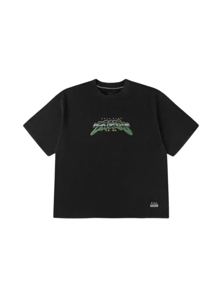 Koszulka z nadrukiem Evisu z nadrukiem w panterkę czarna