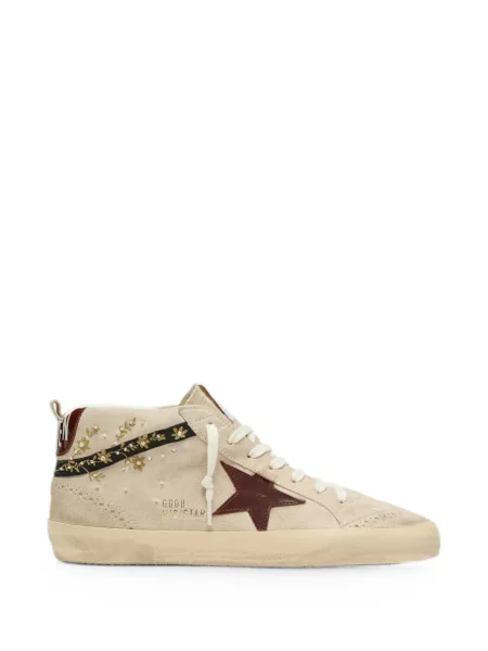 Sneakerși Golden Goose Mid Star cu broderie din piele de căprioară