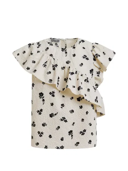 Bluză Essentiel Antwerp cu model floral cu volane