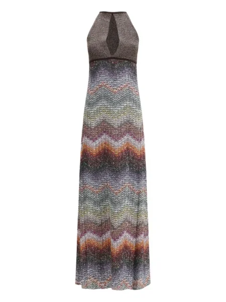 Rochie maxi Missoni fără mâneci de costum maro