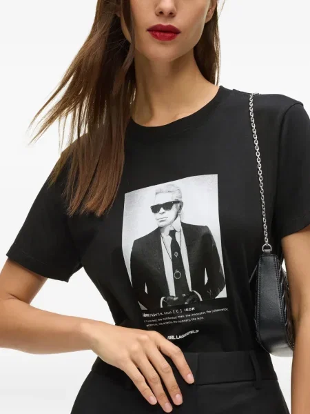 Tricou Karl Lagerfeld cu imagine negru
