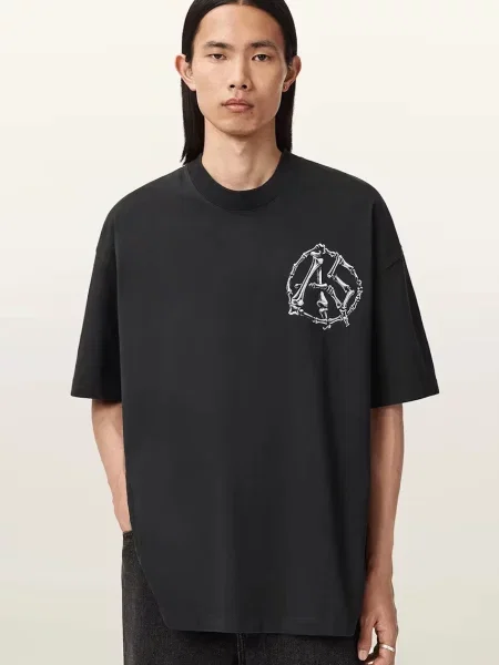 AllSaints tricou din ANATOMICA cu imprimeu negru