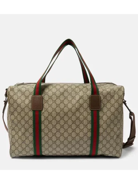 Geantă de călătorie Gucci din canvas bej