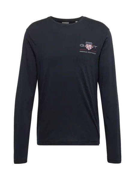 GANT Tricou gri / roșu / negru alb