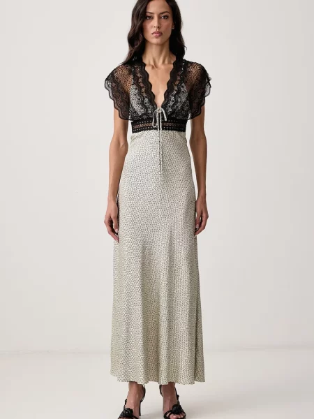 Pinko rochie de vară din vâscoză bej