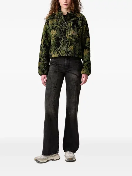 Decupat geacă The North Face din fleece verde