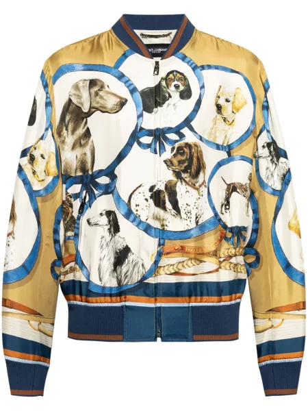 Geacă bomber Dolce & Gabbana cu imagine galben