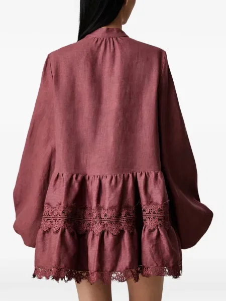 Rochie Bardot din dantelă maro