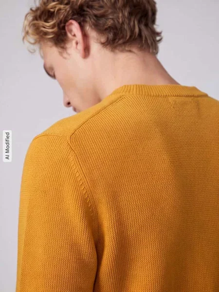 Sweter o kroju regular fit z czystej bawełny model DANE' Selected