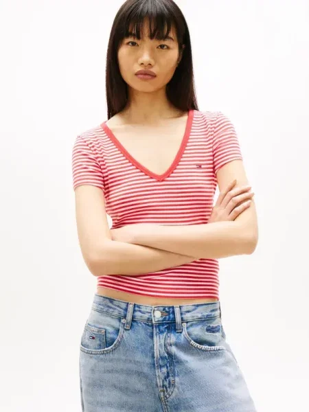 Tommy Jeans Tricou ESSENTIAL roșu