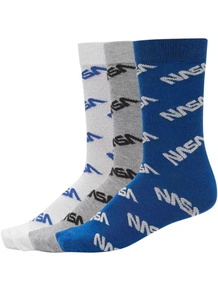 Mister Tee Ponožky modrá / sivá melírovaná / čierna biela