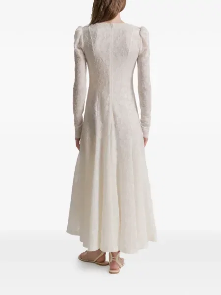 Rochie maxi Alberta Ferretti până la genunchi de costum alb