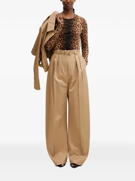 Cu centură pantaloni Sportmax maro