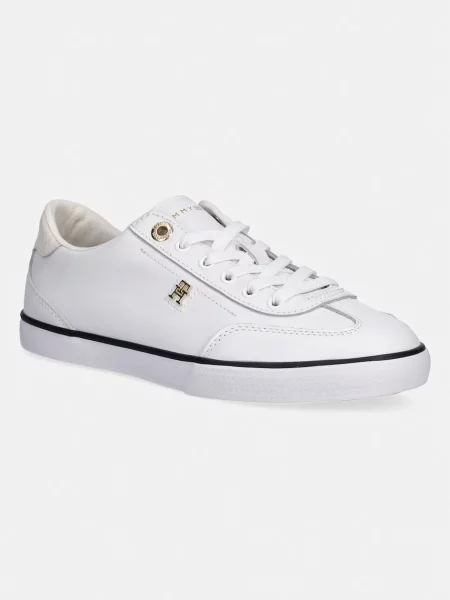 Tommy Hilfiger TH CHIC LOW PROFILE VULC teniși pentru femei din piele alb
