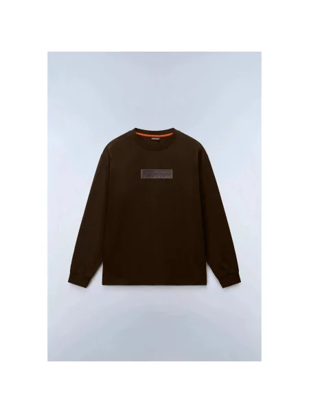 Bawełnowy szalik Napapijri Box Logo brązowa
