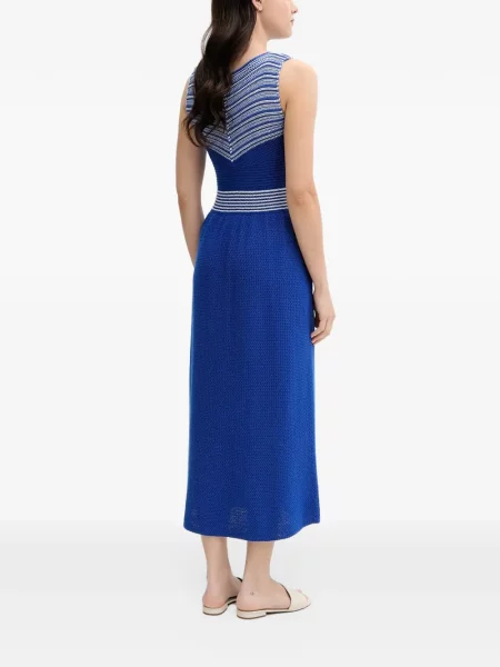 Rochie midi Benetton cu dungi albastru