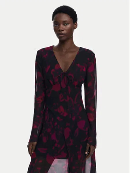 Desigual Cocktail obleka Ratan Bordo rdeča