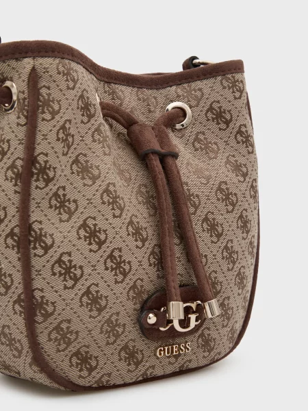 Сумка Guess з принтом бежева