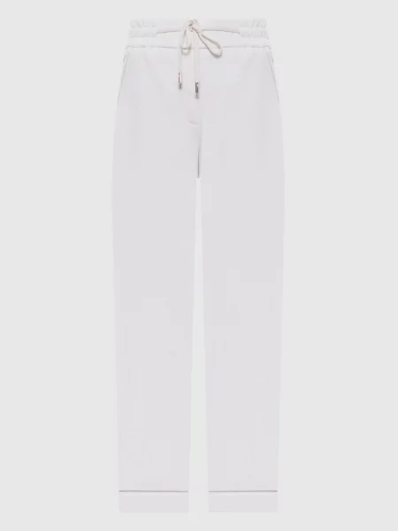 Меланжеві спортивні штани з відворотами Peserico білі
