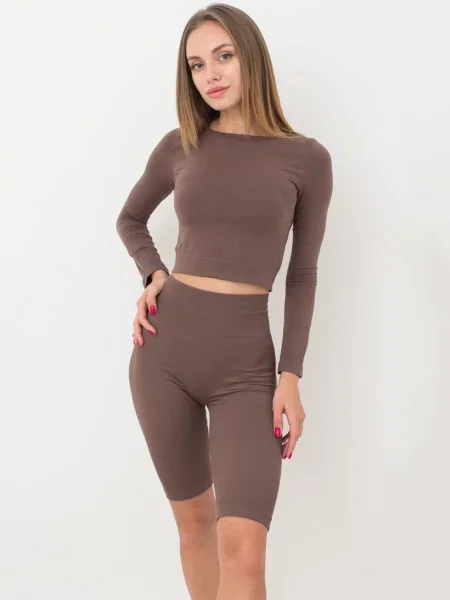 Топ Giulia из микрофибры коричневый