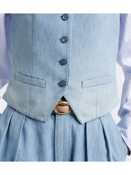 Vestă denim Ralph Lauren Collection albastru