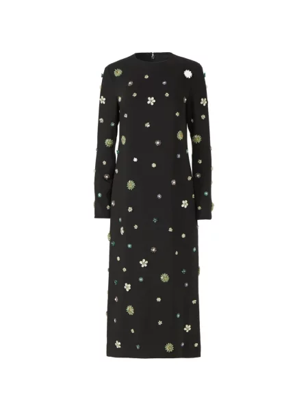 Sukienka midi Costarellos z krepy garniturowa czarna