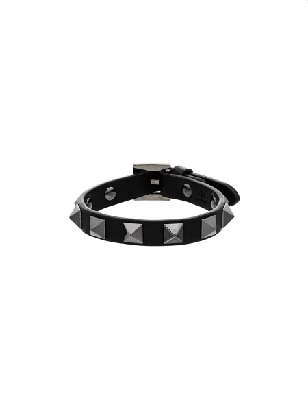 Brăţară Valentino Garavani din piele negru