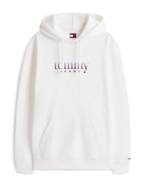 Mikina s kapucňou Tommy Jeans s kapucňou biela