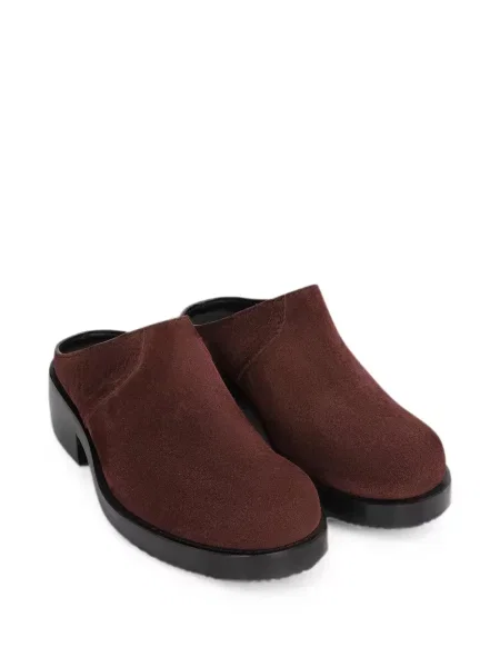 Papuci tip mules Dries Van Noten din piele de căprioară violet