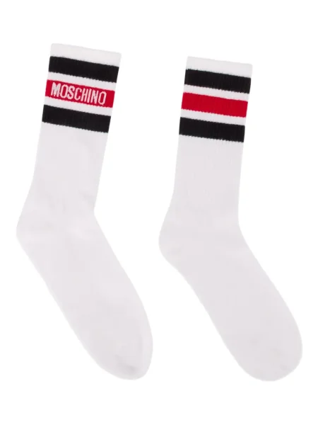 Șosete Moschino cu dungi alb