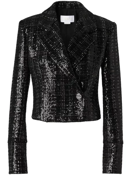 Geacă Genny cu paiete din tweed negru