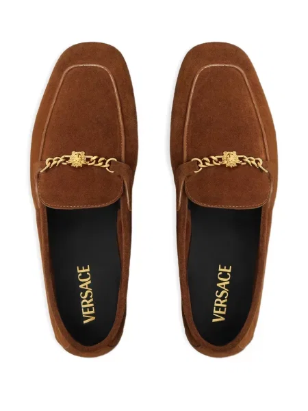Pantofi loafer Versace din piele maro