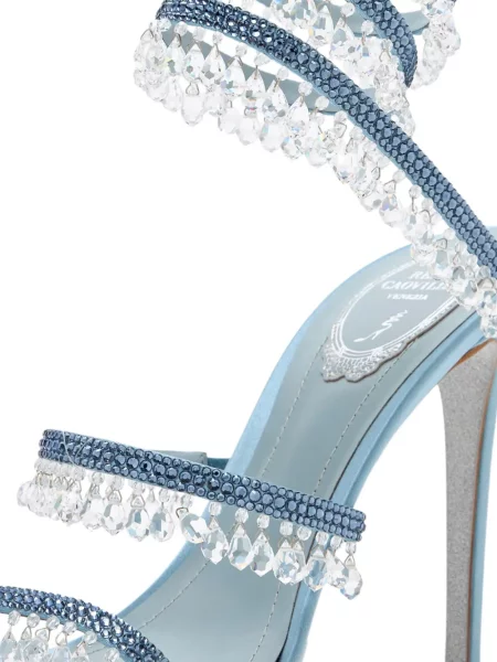 Sandale Rene Caovilla de cristal albastru